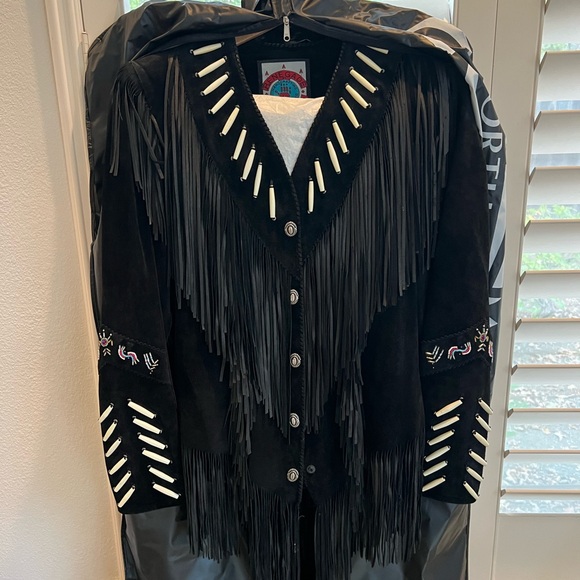 Renegade Jackets & Blazers - Vintage Fringe/Beaded Black Leather Jacket & Pants